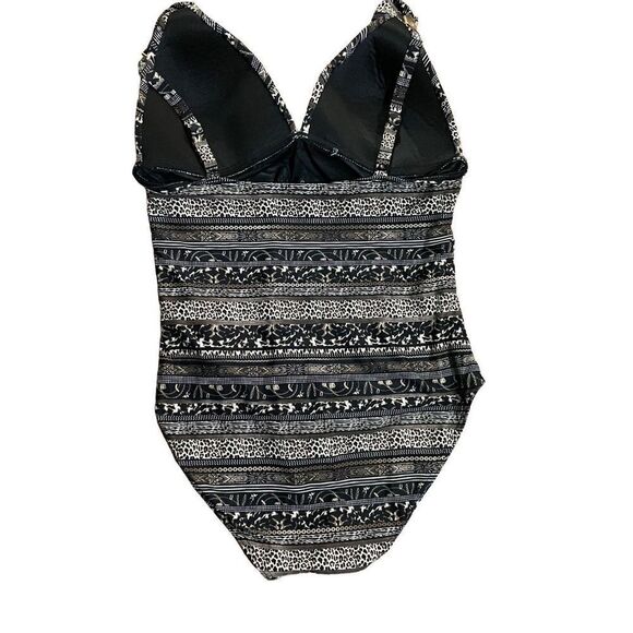 Nip Tuck Swim Savannah Stripe Dulcie Grecian Design Tummy Control One Piece Swim - Picture 3 of 11